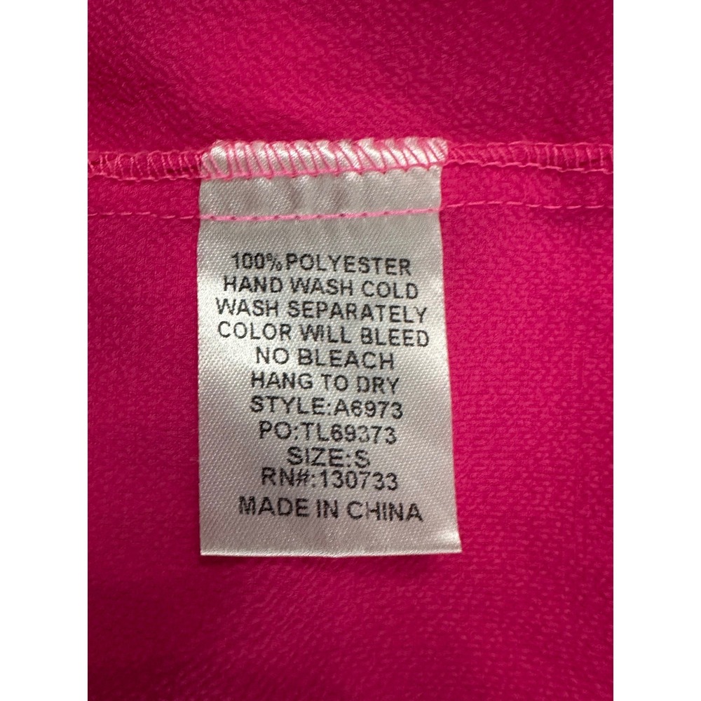 Umgee Hot Pink Tiered Short Ruffle Sleeve Midi Dress Size Small - Picture 11 of 12